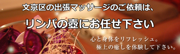 文京区での出張マッサージのご依頼は、リンパの壺にお任せ下さい